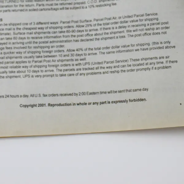 Snyder's Antique Auto Parts Book 2001-2002 Collectible Pre-Owned Ohio