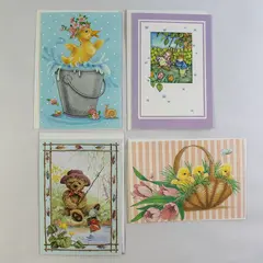 Lot of 4 Vintage ADR Exclusive Litho Print Greeting Cards Unused Condition