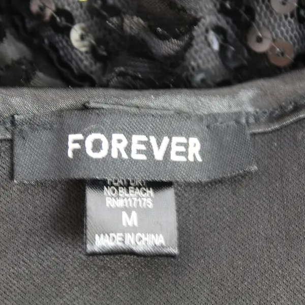 Forever Dress Women's M Black Sleeveless Sequin Zip Party Dress - Very Good!