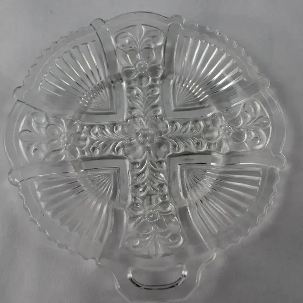 Vintage Indiana Glass Killarney Clear Floral Ribbed Bread & Butter Plate 6.5"