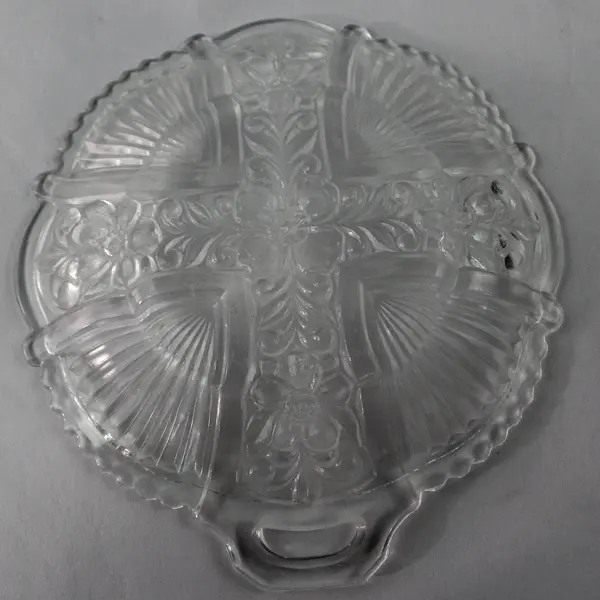 Vintage Indiana Glass Killarney Clear Floral Ribbed Bread & Butter Plate 6.5"