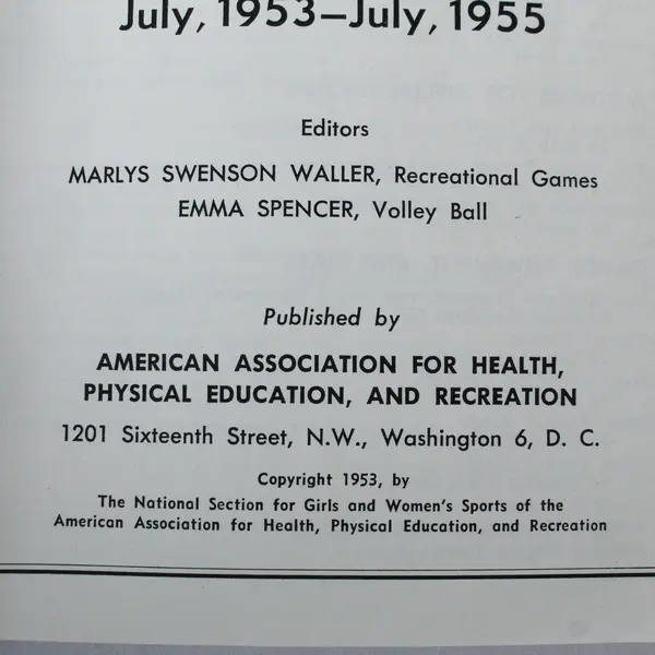 Official Recreational Games & Volleyball Guide 1953-1955 Girls Sports Book