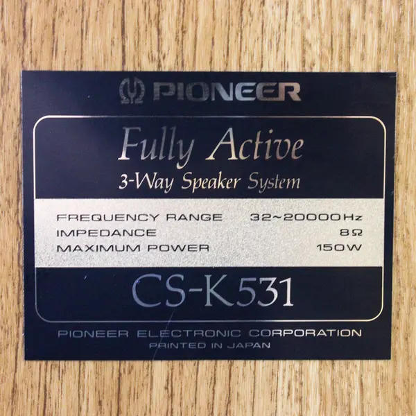 Pair Of Vintage Pioneer 3-Way Speakers 8 ohm 150 watt CS-K531