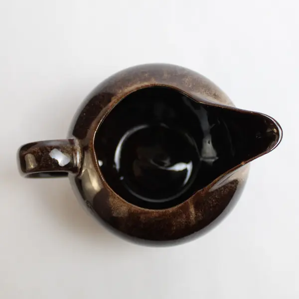 Vintage Unmarked Small Brown Ceramic Creamer
