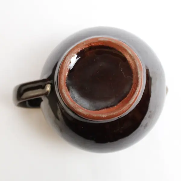 Vintage Unmarked Small Brown Ceramic Creamer