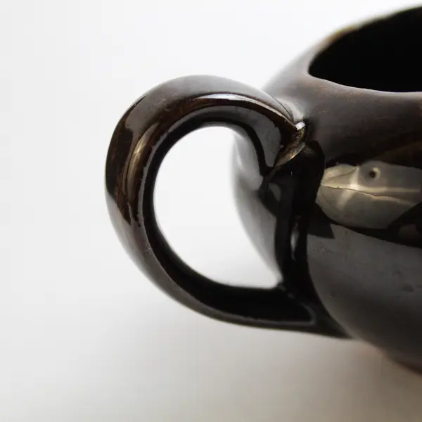 Vintage Unmarked Small Brown Ceramic Creamer