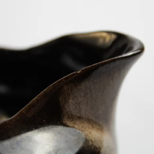 Vintage Unmarked Small Brown Ceramic Creamer