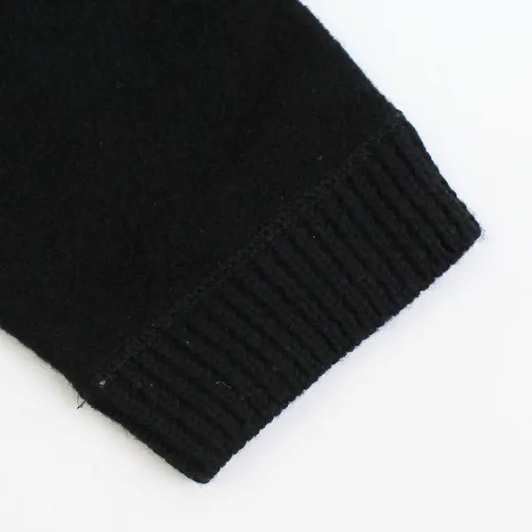 August Silk Black Wool Open-Front Cardigan Women's Large