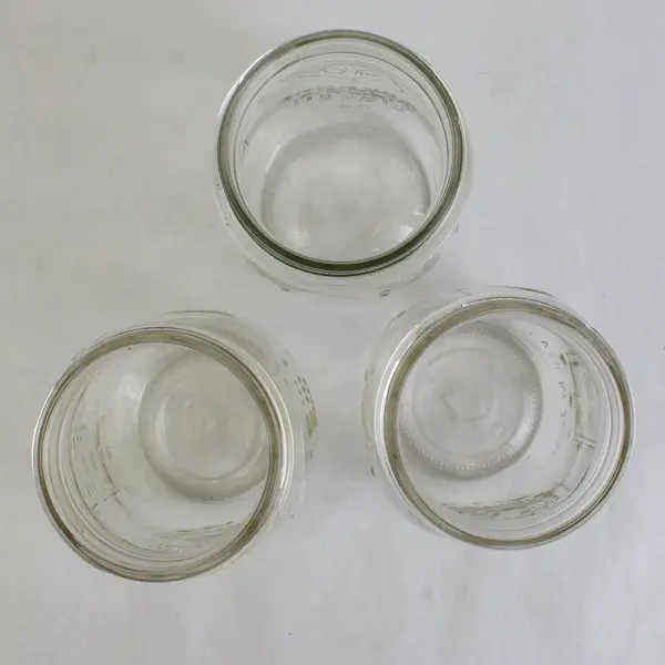 Lot of 3 Ball Mason Jars 12 oz Glass Canning Jars Without Lids or Rings