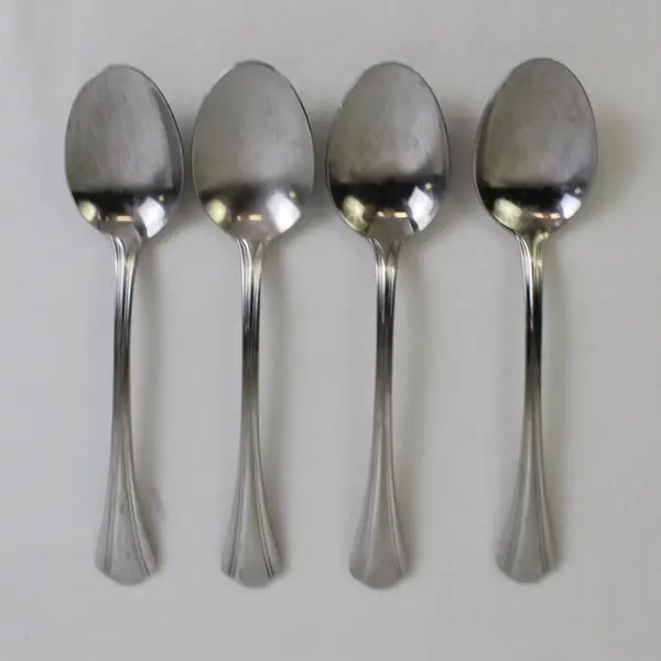 Lot of 4 Pfaltzgraff Margate (Stainless) Flatware Oval Soup Spoon 6.75" Long