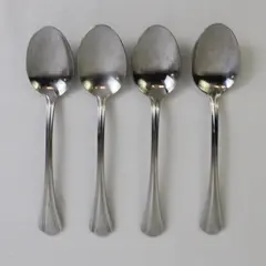Lot of 4 Pfaltzgraff Margate (Stainless) Flatware Oval Soup Spoon 6.75" Long
