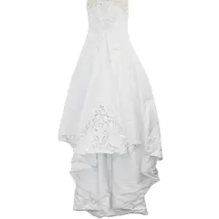 Strapless Ball Gown Wedding Dress Silver & White Embroidery Women's Size 10