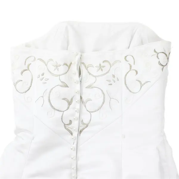 Strapless Ball Gown Wedding Dress Silver & White Embroidery Women's Size 10