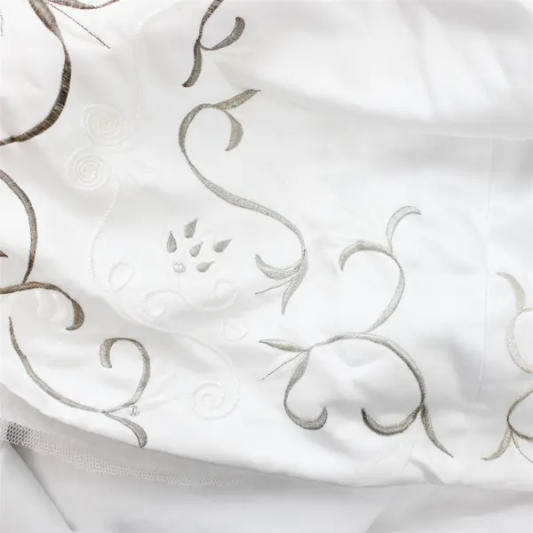 Strapless Ball Gown Wedding Dress Silver & White Embroidery Women's Size 10