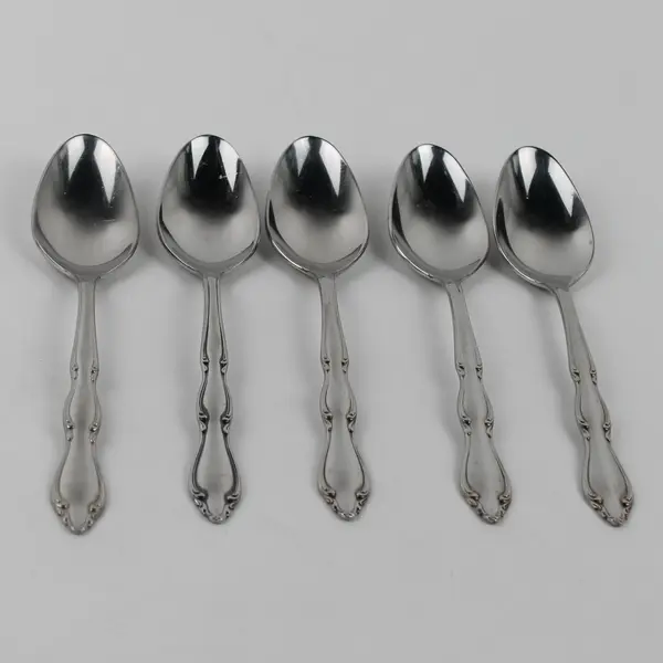 Lot Of 5 1947 Rogers Bros Stainless Flatware Oval Soup Spoons