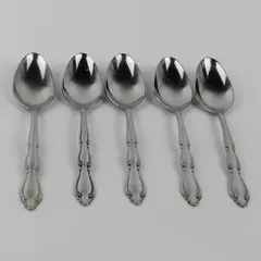 Lot Of 5 1947 Rogers Bros Stainless Flatware Oval Soup Spoons