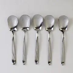 Lot Of 5 Reed & Barton Edgartown (Stainless) Flatware Oval Sugar Spoons