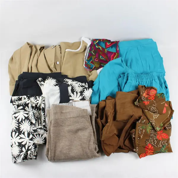 6 Lb Lot of Women's Clothes Upcycling Scraps DIY Fabric Crafts