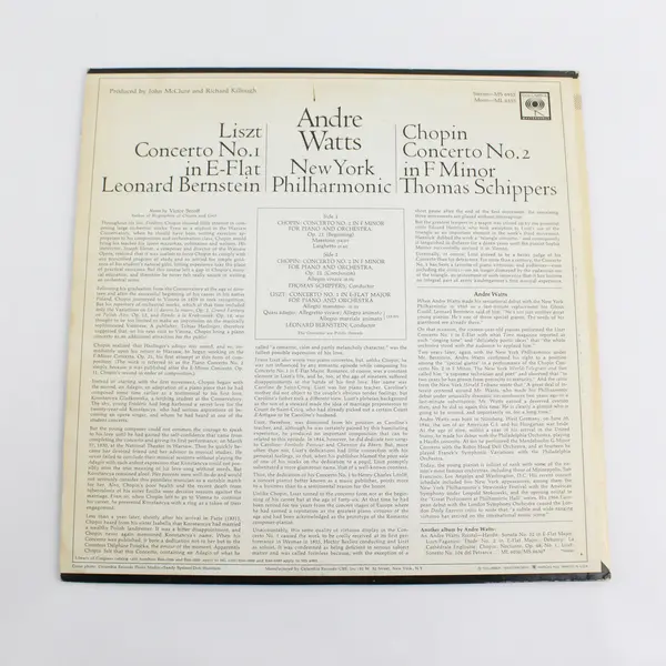 Andre Watts Concerto No. 1 In E Flat / Concerto No. 2 In F Minor, LP, (Vinyl)