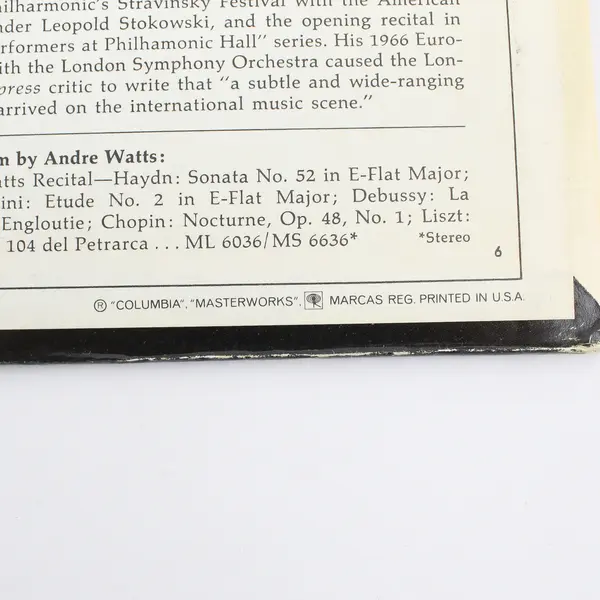 Andre Watts Concerto No. 1 In E Flat / Concerto No. 2 In F Minor, LP, (Vinyl)