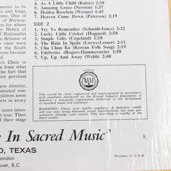 1968 Korean Children's Choir Ring Of Happiness Vinyl LP Record