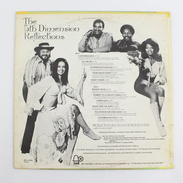 Reflections LP by The 5th Dimension vinyl 1971 VG+ 6065 Bell Records