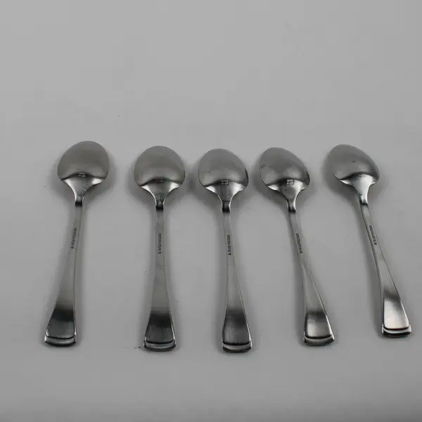 Lot Of 5 Oneida Silver Emma (Stainless, Satin) Oval Soup Spoons 7" Long
