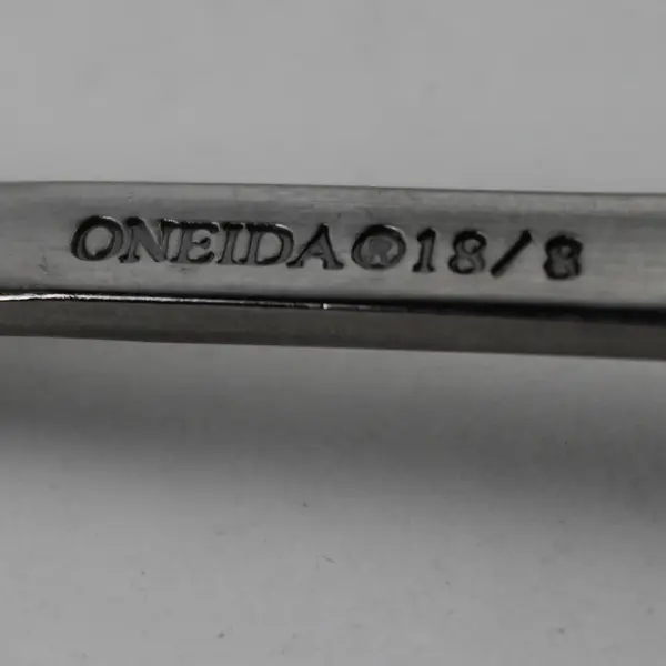 Lot Of 5 Oneida Silver Emma (Stainless, Satin) Oval Soup Spoons 7" Long