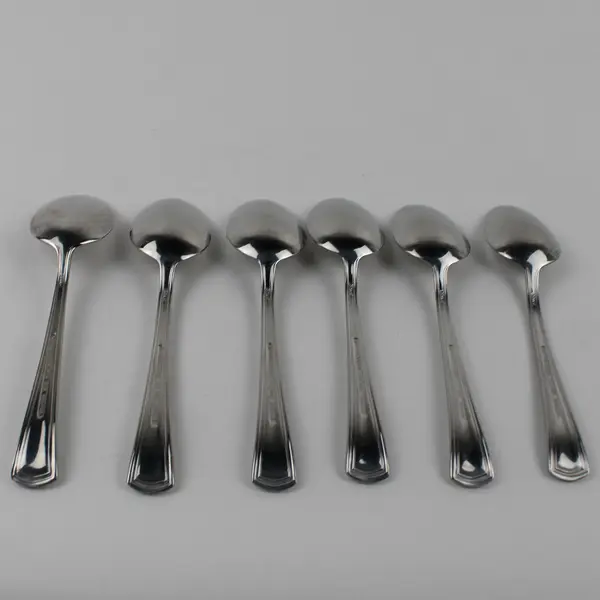 Lot Of 6 Reed & Barton Palladian (Stainless) Flatware Soup Spoons 7" Long
