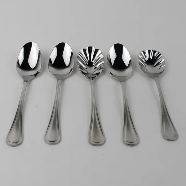 Lot Of 5 Wallace Silver Royal Thread (Stainless) Flatware Teaspoon Sugar Spoons