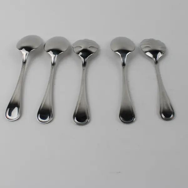 Lot Of 5 Wallace Silver Royal Thread (Stainless) Flatware Teaspoon Sugar Spoons
