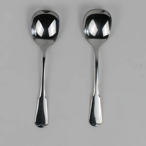 Lot of 2 Oneida Profile Plymouth Rock Sugar Spoons Stainless 6 Inches