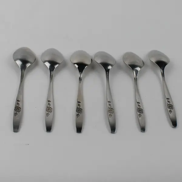 Lot Of 6 Oneida Silver Our Rose (Stainless) Flatware Teaspoons 6" Long