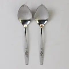 Lot Of 2 Oneida Silver Our Rose (Stainless) Flatware Serving Spoons 8.25" Long