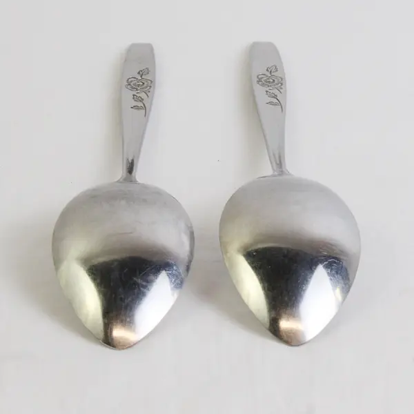 Lot Of 2 Oneida Silver Our Rose (Stainless) Flatware Serving Spoons 8.25" Long