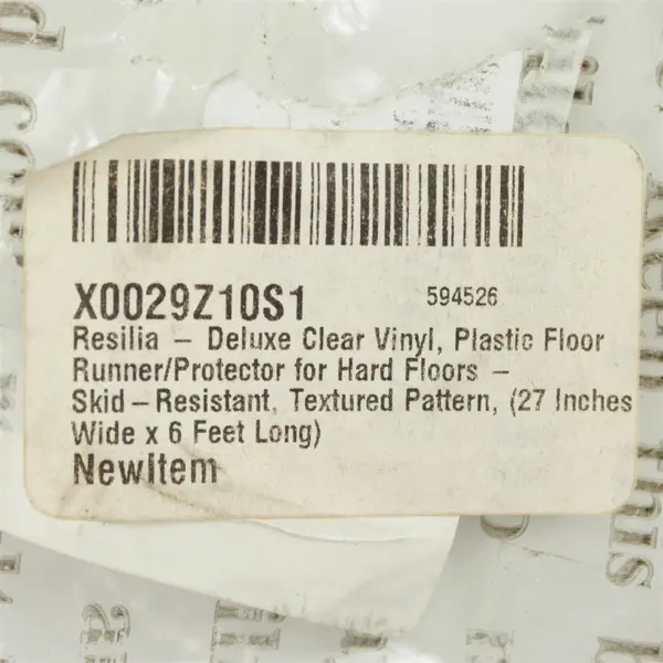 RESILIA-Deluxe Clear Vinyl, Plastic Floor Runner/Protector for Deep Pile 72"x27"