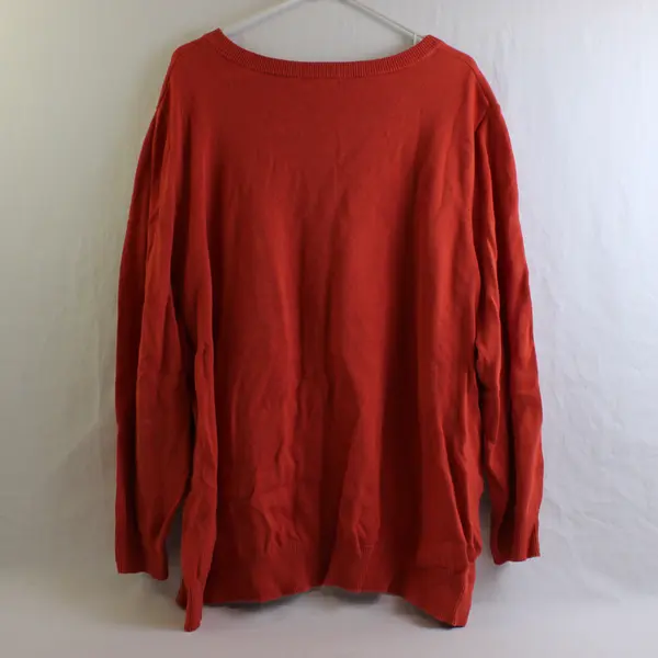 Woman Within Orange Knit Button-Front Cardigan Women's Size 2X 26/28
