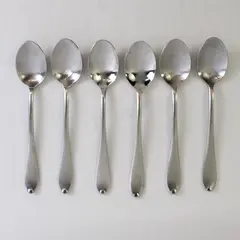 Lot of 6 Cambridge Alexa Sand Place Soup Spoons Stainless Steel