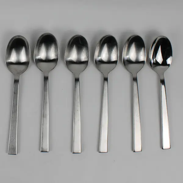 Lot of 6 Cambridge Atlas Oval Soup Spoons Stainless 18/10 Mixed Finishes