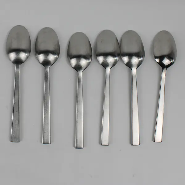 Lot of 6 Cambridge Atlas Oval Soup Spoons Stainless 18/10 Mixed Finishes