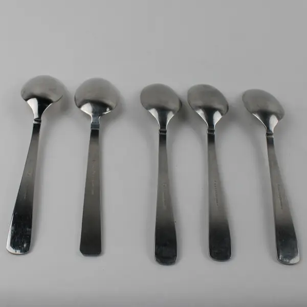 Lot of 5 Cambridge Ascot Oval Soup Spoons Stainless Steel Flatware Glossy Finish