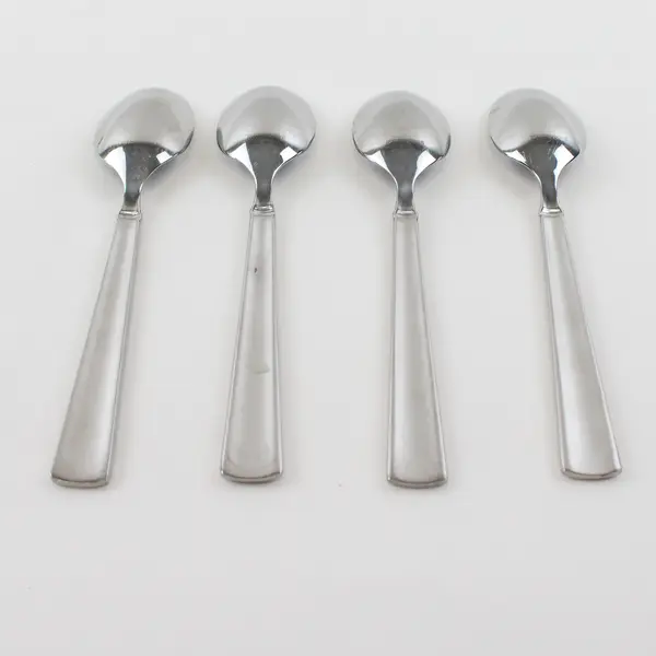 Lot Of 4 Cambridge Silver Adams Satin (Stainless) Flatware Teaspoons 7" Long