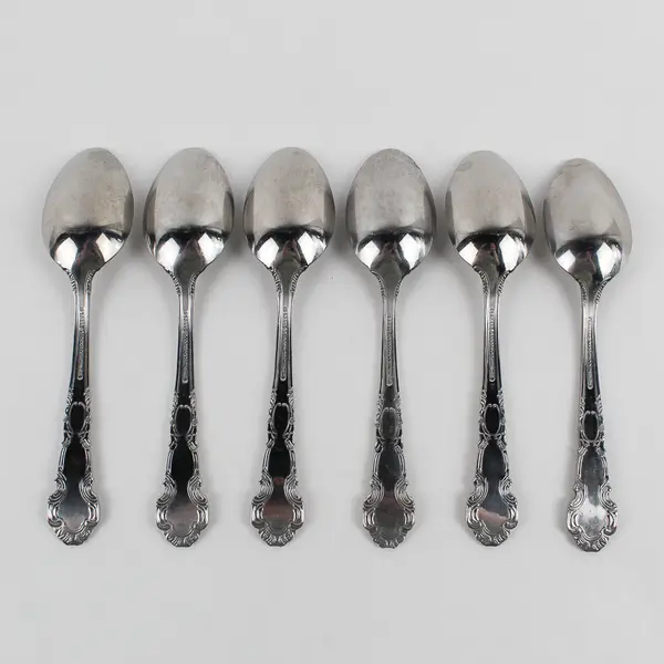 Set of 6 Reed & Barton Vintage Silverware Renaissance Oval Soup Spoons 7.25"
