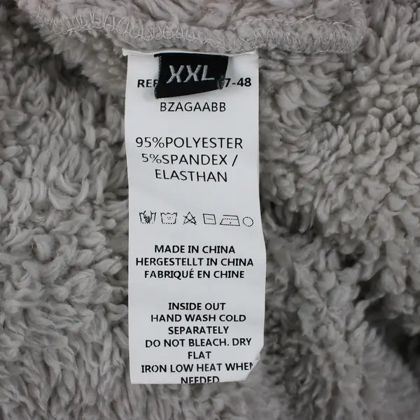 Unbranded Women's XXL Gray Fuzzy Hooded Cardigan Sweater