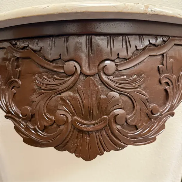 Vintage Two Piece Marble Top Accent Table Wooden Legs - Local Pickup Only