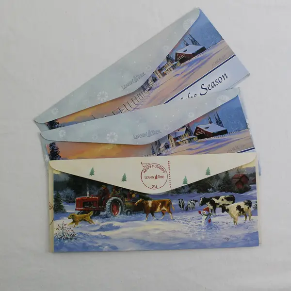 Lot of 3 Leanin' Tree Farm-Themed Slimline Christmas Greeting Cards