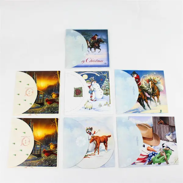 Lot of 7 Leanin' Tree Farm-Themed Christmas Greeting Cards
