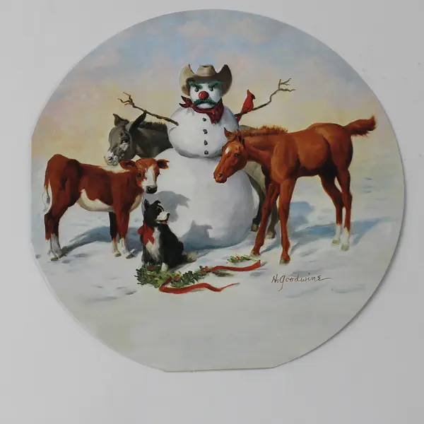 Lot of 7 Leanin' Tree Farm-Themed Christmas Greeting Cards