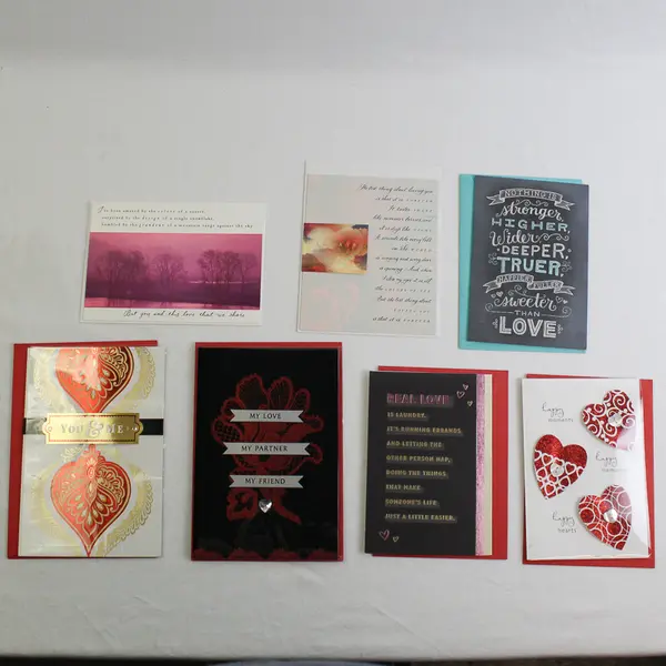 Lot of 7 Hallmark Valentine's Day and Love Greeting Cards
