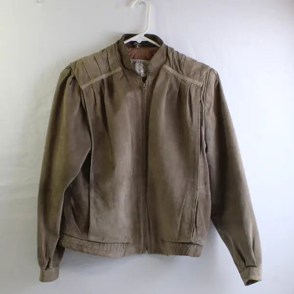 Challenger Leather Women's 6 Light Brown Suede Bomber Style Jacket